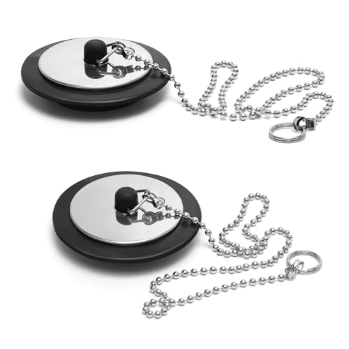 Lot de 2 bouchons de baignoire universels avec chaîne en... - Sports & Fitness Amazon France à 10.39€