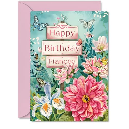 Fiancée Birthday Card - Nature Floral Garden - Beautiful... - Beauté & Parfums Amazon Royaume-Uni à 2.23€