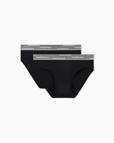 Emporio Armani Man's Allover Logo Elastic 2-Pack Brief... - Amazon UK à 18.18€
