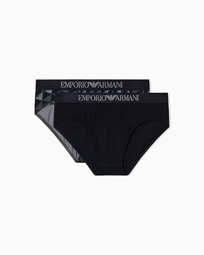 EMPORIO ARMANI Man's Classic Pattern Mix 2-Pack Brief Black... - Mode & Vêtements Amazon Royaume-Uni à 24.20€