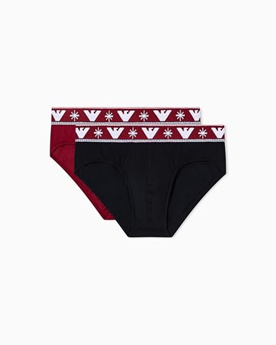 EMPORIO ARMANI Man's Holidays Jacquard 2-Pack Brief Black M - Amazon Royaume-Uni à 22.64€
