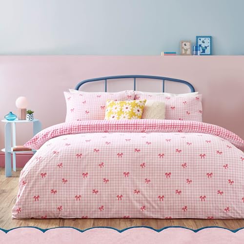 furn. Heya Home Bettwäsche-Set mit Gingham-Schleifen... - Home & Kitchen Amazon Germany à 34.80€