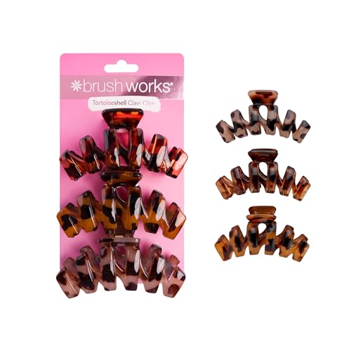 Brushworks Tortoiseshell Claw Clips - 3 Pack - Beauté & Parfums en promo à 3.97€