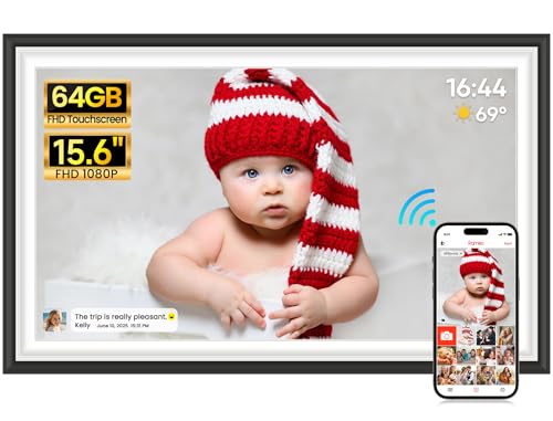 Frameo Cadre Photo Numérique 15.6 Pouces, Écran Tactile IPS... - Tech & Electronics Amazon France à 131.36€
