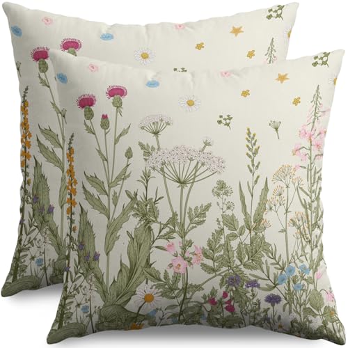 Frühlingsblumen-Überwurf-Kissenbezüge, 45,7 x 45,7 cm... - Maison & Cuisine Amazon Allemagne à 3.00€