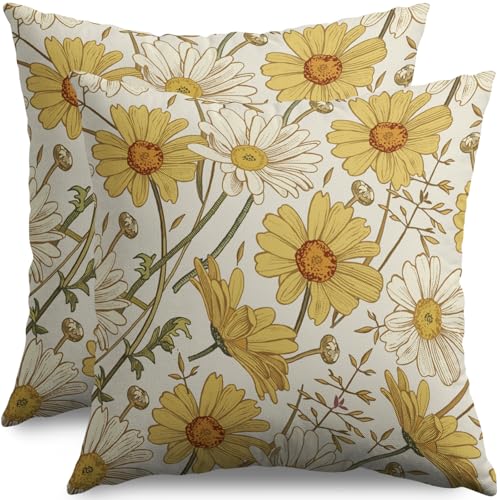 Sivirary Kissenbezüge mit gelbem Gänseblümchen, 45,7 x 45,7... - Maison & Cuisine Amazon Allemagne à 3.00€