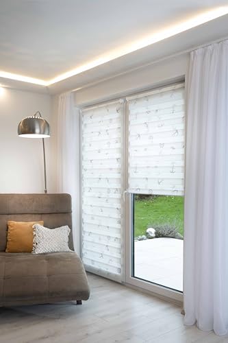 K-Home® Klemmfix Doppelrollo Madrid ohne Bohren Motiv Anker... - Maison & Cuisine en promo à 23.55€