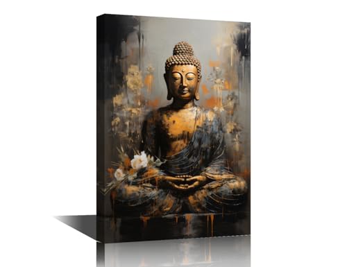 TISHIRON Buddha Meditating with Lotus Flowers Canvas Prints... - Maison & Cuisine Amazon Royaume-Uni à 3.49€