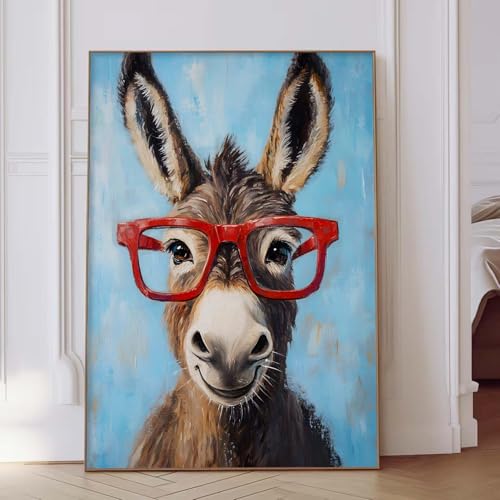 Esel-Gemälde auf Leinwand, Wandkunst, Eselbilder... - Maison & Cuisine en promo à 1.00€