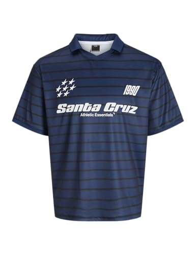 JACK & JONES JUNIOR Jcosignal Stripe Mesh V-Neck Coll Ss Jnr - Deal du jour à 5.76€