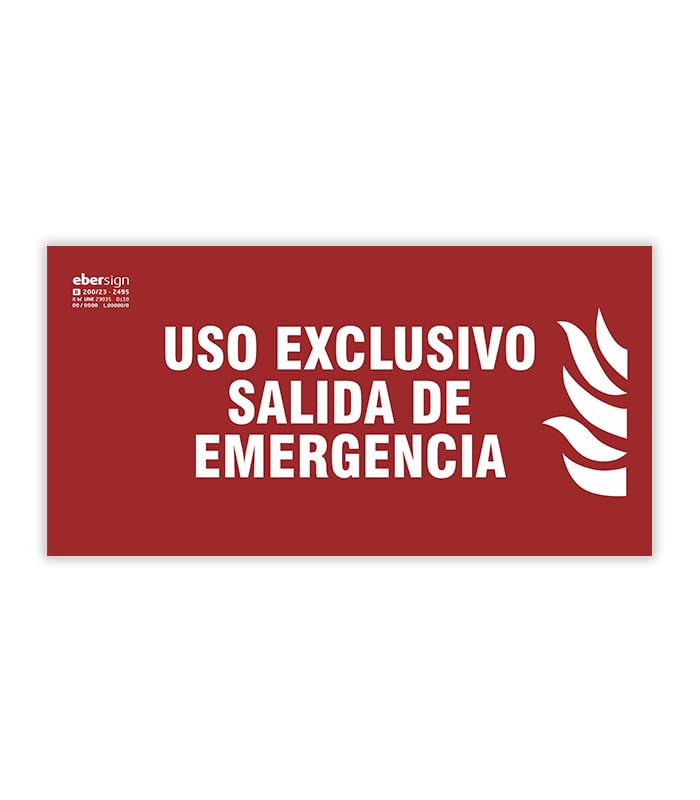 Señal Luminiscente ' Uso Exclusivo Salida de Emergencia '... - Fournitures Bureau Amazon Espagne à 2.11€