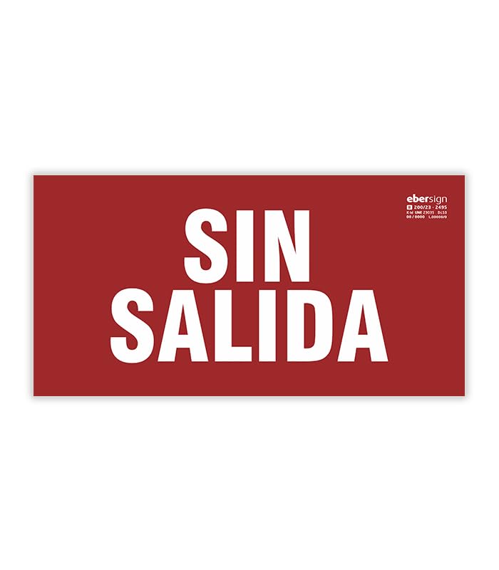 Señal Luminiscente ' Sin Salida ', Clase B PVC (0.7mm)... - Fournitures Bureau Amazon Espagne à 2.11€