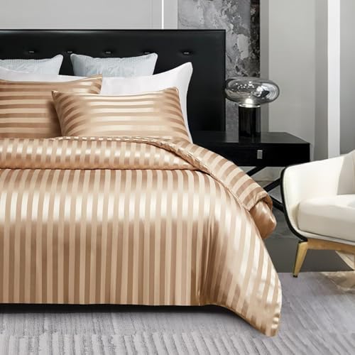 Gezu Satin-Bettbezug, 140 x 200 cm, goldfarben, beige... - Maison & Cuisine Amazon Allemagne à 17.41€