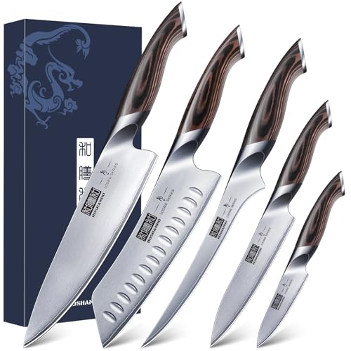 HOSHANHO Set di Coltelli da 5 Pezzi, Set Coltelli da Cucina... - Auto & Motorcycle Amazon Italy à 116.99€