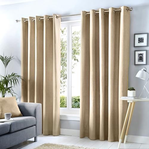 Fusion Blackout Curtains – Natural Cotton Eyelet Panels –... - Maison & Cuisine Amazon Royaume-Uni à 18.80€