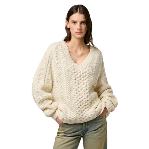 Wrangler Sudadera para Mujer con Cuello en V, Marfil, M - Amazon Espagne à 38.86€