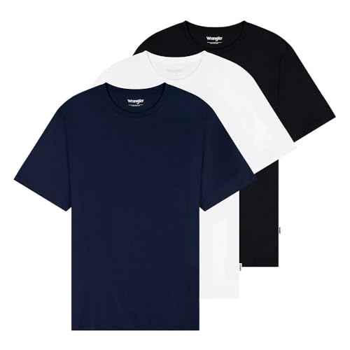 Wrangler 3 Pack tee Camiseta, Blanco Marino Negro, XL... - Amazon Espagne à 21.67€