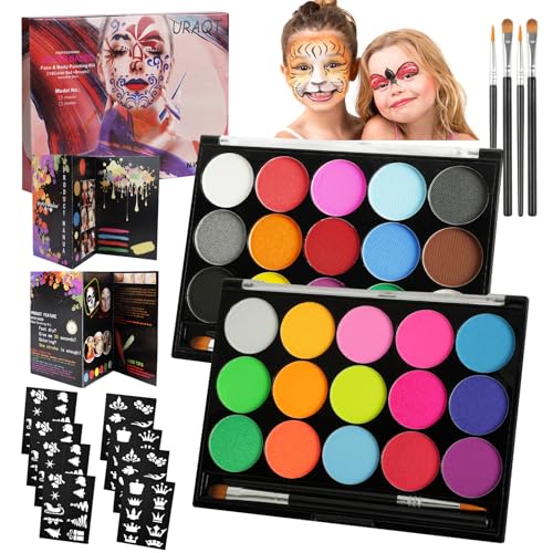 URAQT 2 Stück Kinderschminke Set, 1 Pcs UV Face Paint Body... - Jouets & Jeux Amazon Allemagne à 9.49€