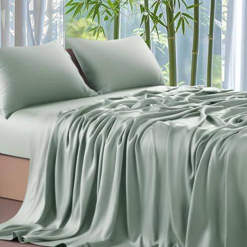 Bamboo Lenzuolo con Angoli 90x200 Verde Salvia, 30cm... - Home & Kitchen Amazon Italy à 16.37€