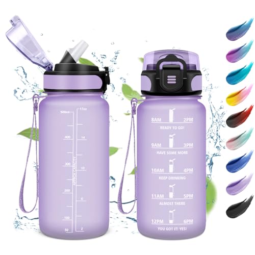 Botella Agua 500ml, Botella Agua con Marcador de Tiempo... - Sports & Fitness en promo à 7.42€