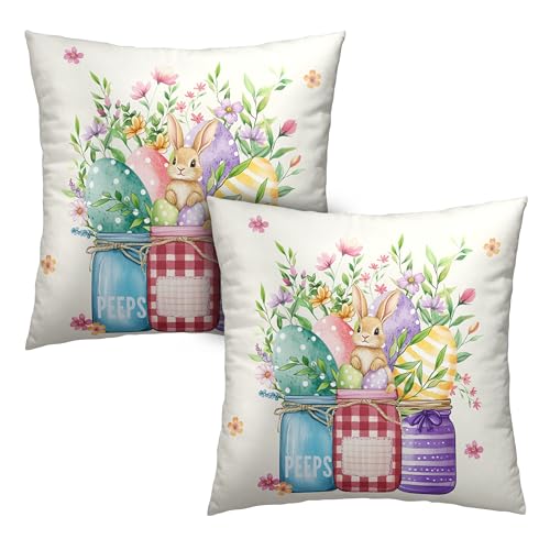 Kwlegh Hübsche Osterhasen-Kissenbezüge, 45,7 x 45,7 cm, Set... - Maison & Cuisine Amazon Allemagne à 3.41€