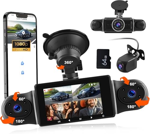 CAMECHO 360° View 4 Channel 1080P Dash Cam Front and Rear... - Auto & Moto Amazon Royaume-Uni à 41.99€