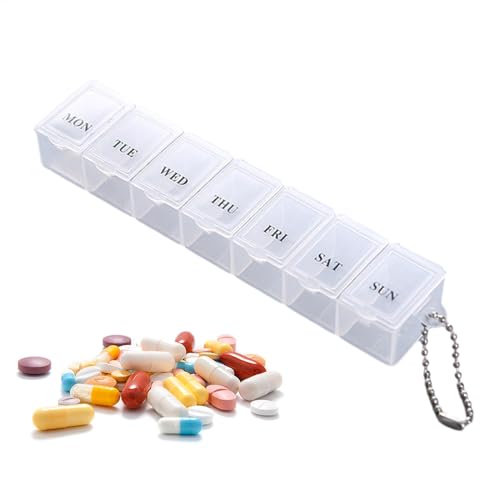 Pill Box 7 Day 1 Times A Day,Pill Organiser 7 Day,Clear... - Santé & Bien-être Amazon Royaume-Uni à 1.99€
