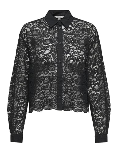 ONLY Onljilli Lace Mix Maglietta Wvn, Nero, S - Amazon Italy à 10.04€