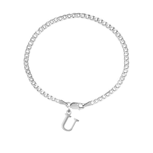 DENMOUS Pulsera de plata de ley 92,5 % pura con alfabeto en... - Bijoux & Montres en promo à 18.16€