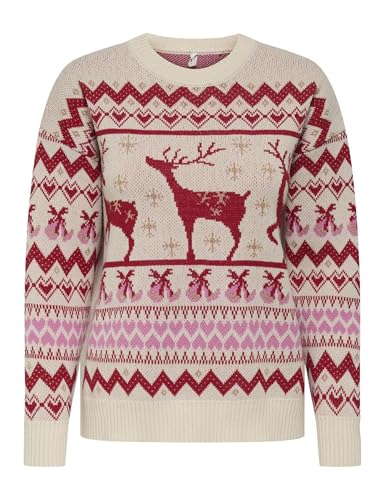 ONLY Onlxmas Rain LS Glitter O-Neck KNT, Birch, S, Abedul, S - Mode & Vêtements en promo à 30.46€