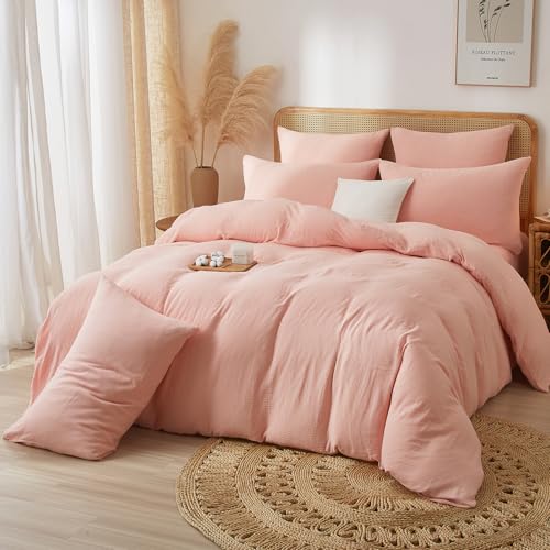 Luowei Muslin Parure de lit 155 x 220 cm - Rose - 100 %... - Home & Kitchen Amazon France à 33.86€