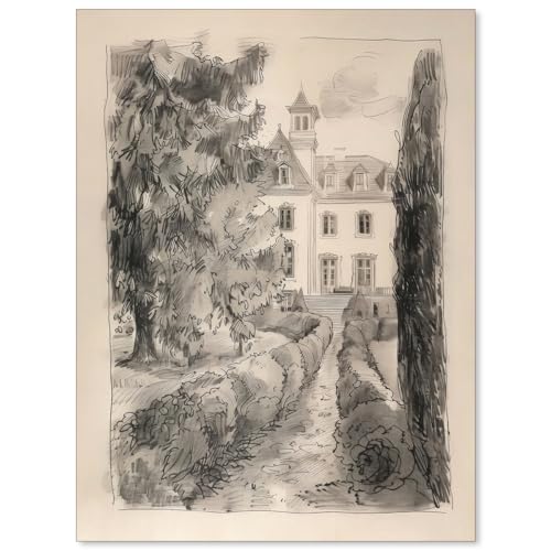 French Garden Country Wall Art Grey Neutral Nature Sketch... - Maison & Cuisine en promo à 1.00€
