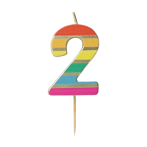 Talking Tables Number Two 2 Rainbow Birthday Candle for... - Home & Kitchen Amazon UK à 1.25€