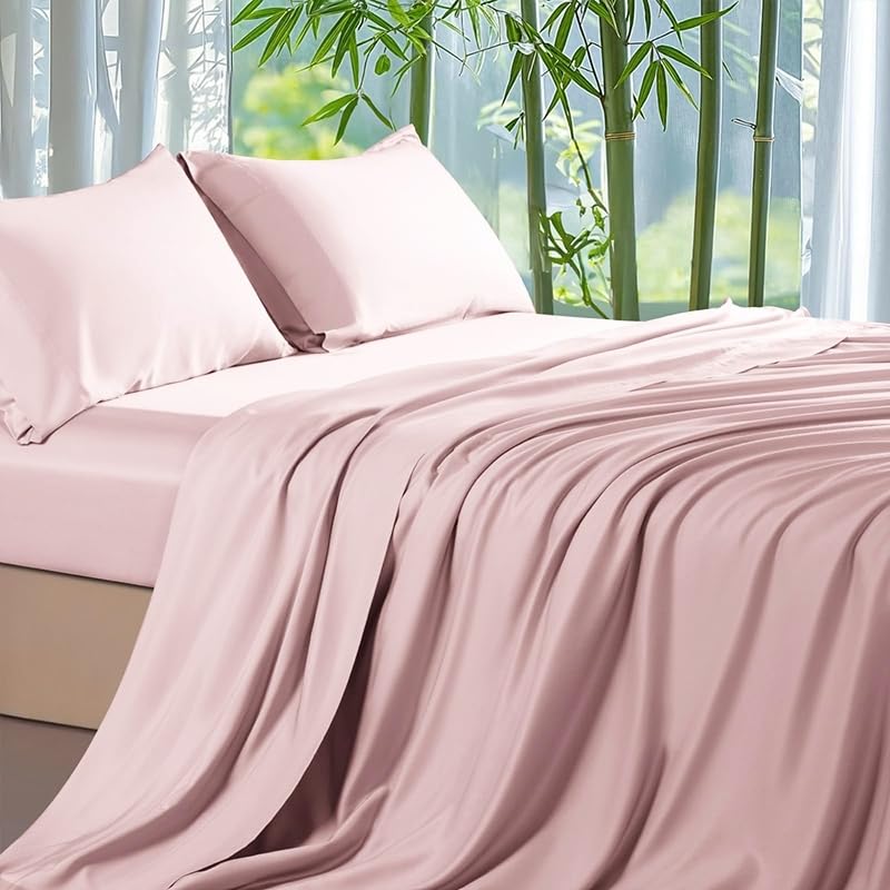 Gezu Drap-housse, en bambou, 160 x 200 cm, rose clair... - Maison & Cuisine Amazon France à 19.33€