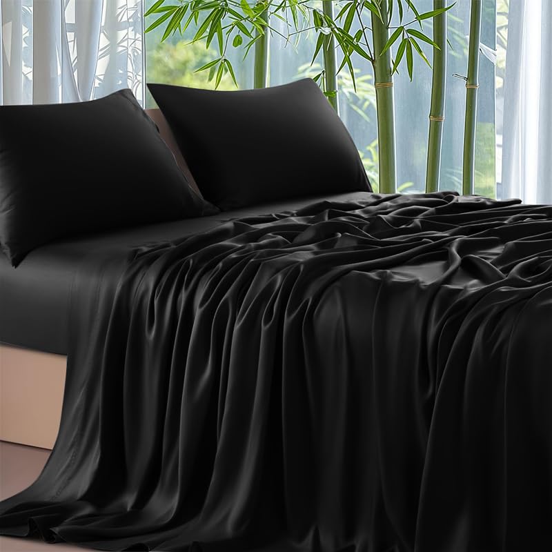Gezu Drap Housse en Bambou Lyocell 90x200cm Noir... - Maison & Cuisine Amazon France à 16.38€