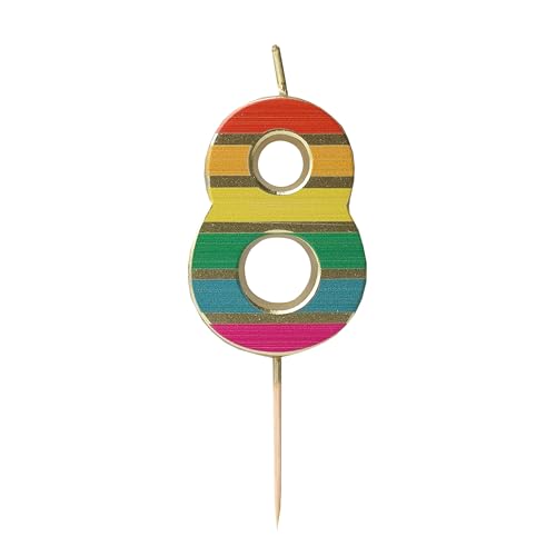 Talking Tables Number Eight 8 Rainbow Birthday Candle for... - Home & Kitchen Amazon UK à 1.25€