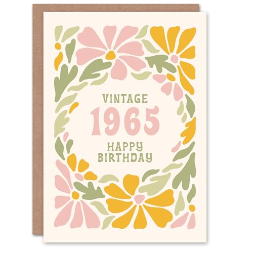 Artery8 Vintage Retro Pastel Floral Her Born 1965 Aged 60... - Auto & Moto Amazon Royaume-Uni à 2.13€
