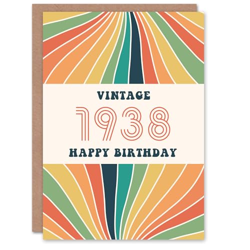 Artery8 Vintage Retro Him Her Rainbow Born 1938 Aged 87... - Auto & Moto en promo à 2.08€