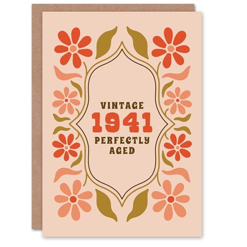 Artery8 Vintage Year Floral Flowers Her Born 1941 Aged 84... - Jardin & Extérieur Amazon Royaume-Uni à 2.04€