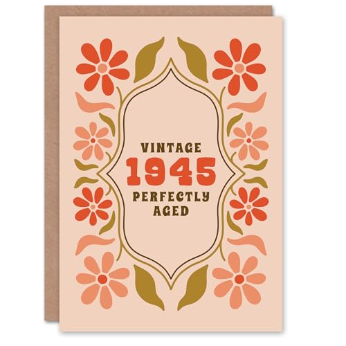 Artery8 Vintage Year Floral Flowers Her Born 1945 Aged 80... - Jardin & Extérieur Amazon Royaume-Uni à 2.08€