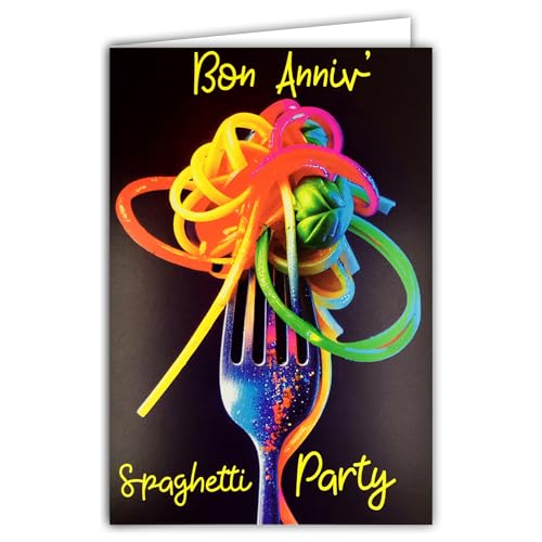 69-8122 Neon Text Card Happy Birthday Spaghetti Pasta Party... - Maison & Cuisine Amazon Royaume-Uni à 2.19€