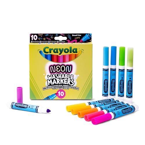 Crayola - Pennarelli NEON, Set 10 Colori Brillanti, per... - Jouets & Jeux en promo à 5.00€