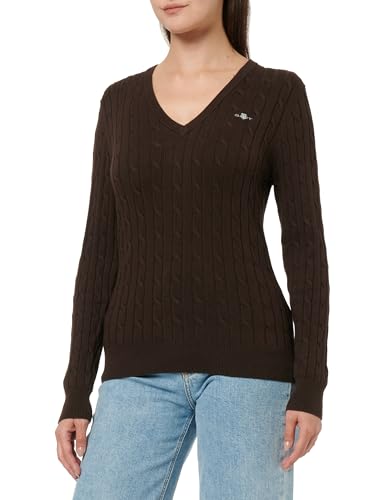 GANT Collo a V in Cotone Elasticizzato, Marrone Intenso, XS - Nouvelle promo Amazon à 26.02€