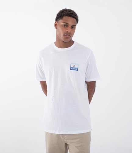 Hurley Maglietta a Maniche Corte Uomo - Divide, S, White - Mode & Vêtements Amazon Italie à 10.65€