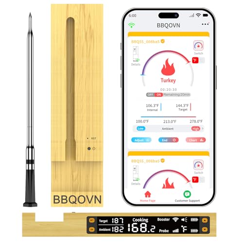 BBQOVN Termometro WiFi Bluetooth Wireless Meat Range... - Amazon Italy à 51.76€