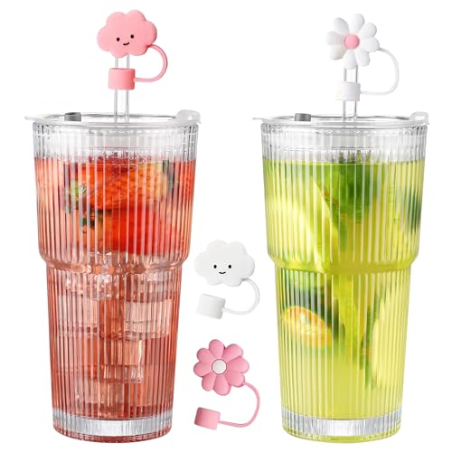 GwaOery Gobelets en verre avec couvercle et paille - 600 ml... en promo à 12,86€ (-57%) sur Amazon FR