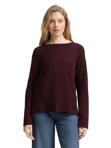 TOM TAILOR 1047673 Suéter pulóver, 10525-Dark Red Mélange... - Amazon Espagne à 15.39€