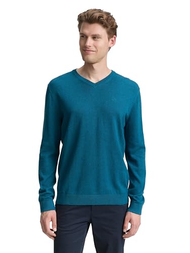 TOM TAILOR 1039811 Suéter pulóver, 38778-Dark Aqua Melange... - Deal du jour à 11.92€