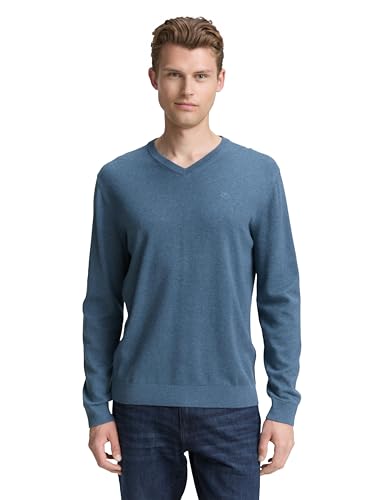 TOM TAILOR Maglione da Uomo, 38701 - Real Teal Melange, XS - Deal du jour à 13.38€