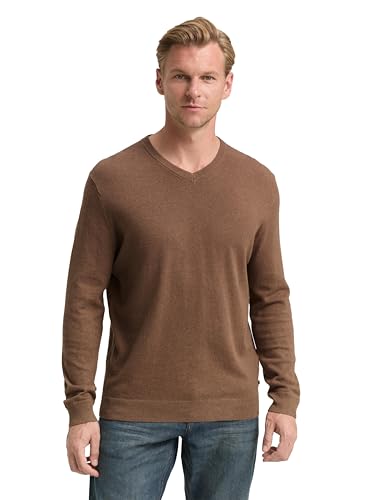 TOM TAILOR Suéter para Hombre, 38678 - Dark Taupe Melange, M - Bon plan à 13.32€